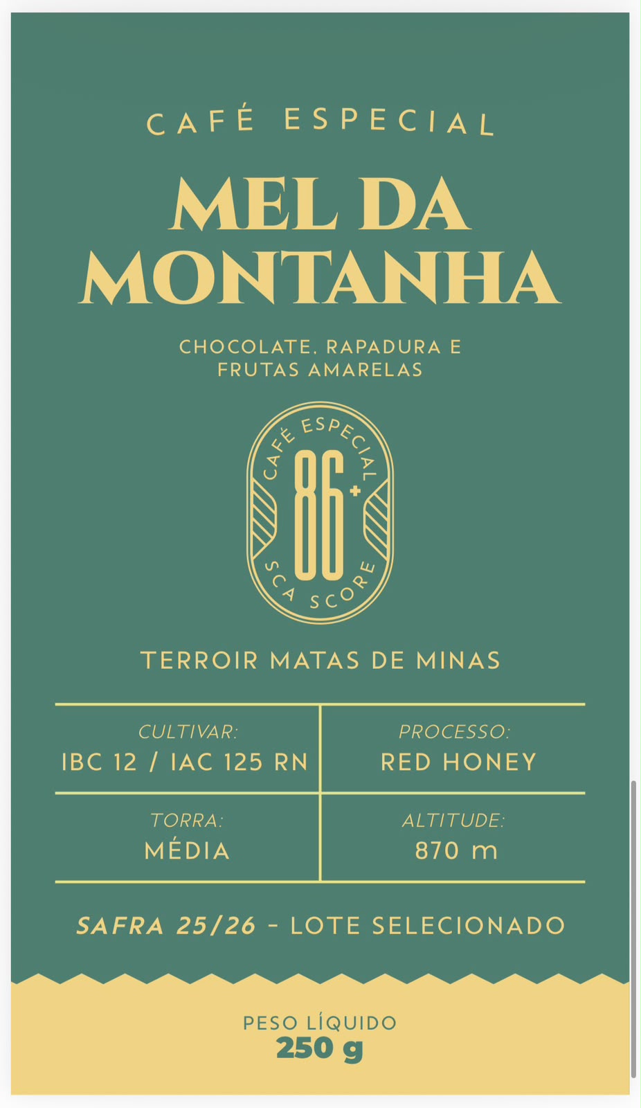 Mel da Montanha - 86+ PONTOS SCA